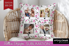Retro Flowers Photo Pillow PNG - Floral Picture Frame Pillow Product Image 1