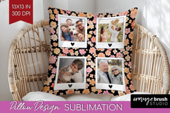 Retro Flowers Photo Pillow PNG - Floral Picture Frame Pillow Product Image 1