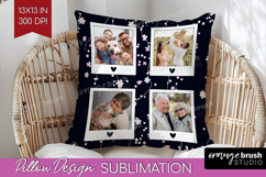 Retro Flowers Photo Pillow PNG - Floral Picture Frame Pillow Product Image 1