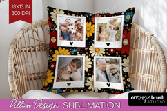 Retro Flowers Photo Pillow PNG - Floral Picture Frame Pillow Product Image 1