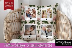 Flowers Photo Pillow PNG - Vintage Floral Picture Frame Product Image 1