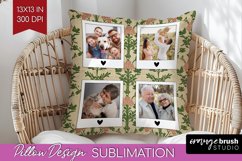 Flowers Photo Pillow PNG - Vintage Floral Picture Frame Product Image 1