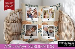 Flowers Photo Pillow PNG - Vintage Floral Picture Frame Product Image 1
