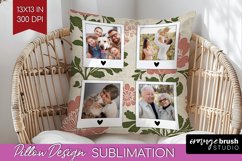 Flowers Photo Pillow PNG - Vintage Floral Picture Frame Product Image 1