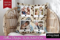 Flowers Photo Pillow PNG - Vintage Floral Picture Frame Product Image 1