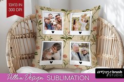 Flowers Photo Pillow PNG - Vintage Floral Picture Frame Product Image 1