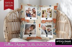 Flowers Photo Pillow PNG - Vintage Floral Picture Frame Product Image 1