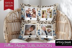 Flowers Photo Pillow PNG - Vintage Floral Picture Frame Product Image 1