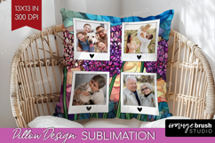 Stained Glass Photo Pillow PNG - Flowers Picture Frame Cover Product Image 1