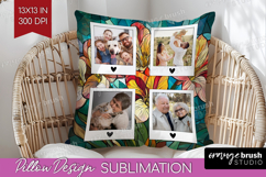 Stained Glass Photo Pillow PNG - Flowers Picture Frame Cover Product Image 1