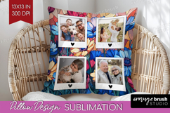 Stained Glass Photo Pillow PNG - Flowers Picture Frame Cover Product Image 1