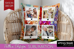 Stained Glass Photo Pillow PNG - Flowers Picture Frame Cover Product Image 1