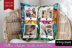 Stained Glass Photo Pillow PNG - Flowers Picture Frame Cover Product Image 1