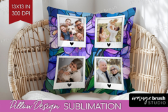 Stained Glass Photo Pillow PNG - Flowers Picture Frame Cover Product Image 1