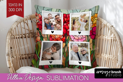 Stained Glass Photo Pillow PNG - Flowers Picture Frame Cover Product Image 1