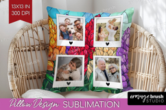 Stained Glass Photo Pillow PNG - Flowers Picture Frame Cover Product Image 1