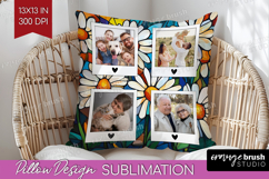 Stained Glass Photo Pillow PNG - Flowers Picture Frame Cover Product Image 1