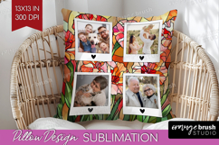 Stained Glass Photo Pillow PNG - Flowers Picture Frame Cover Product Image 1