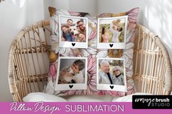 Family Photo Frame Pillow Sublimation - Floral Pillow Cover Product Image 1