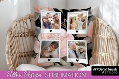 Family Photo Frame Pillow Sublimation - Floral Pillow Cover Product Image 1