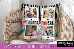 Family Photo Frame Pillow Sublimation - Floral Pillow Cover Product Image 1