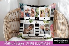 Family Photo Frame Pillow Sublimation - Floral Pillow Cover Product Image 1