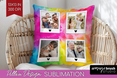 Tie Dye Photo Pillow PNG - Rainbow Picture Frame Pillow Product Image 1