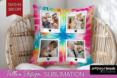 Tie Dye Photo Pillow PNG - Rainbow Picture Frame Pillow Product Image 1