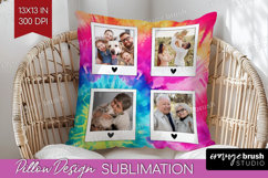 Tie Dye Photo Pillow PNG - Rainbow Picture Frame Pillow Product Image 1