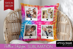 Tie Dye Photo Pillow PNG - Rainbow Picture Frame Pillow Product Image 1