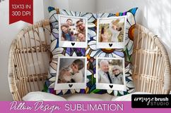 Stained Glass Photo Pillow PNG - Flowers Picture Frame Cover Product Image 1
