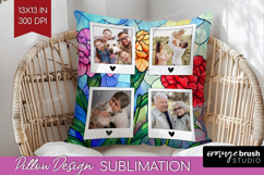 Stained Glass Photo Pillow PNG - Flowers Picture Frame Cover Product Image 1