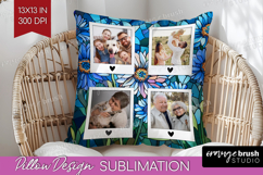 Stained Glass Photo Pillow PNG - Flowers Picture Frame Cover Product Image 1