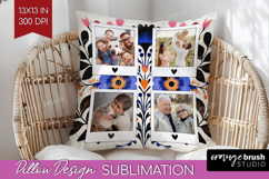 Folk Flowers Photo Pillow PNG - Floral Picture Frame Pillow Product Image 1