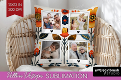 Folk Flowers Photo Pillow PNG - Floral Picture Frame Pillow Product Image 1