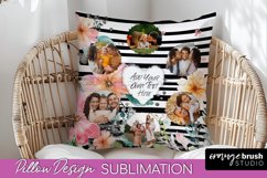 Family Photo Frame Pillow Sublimation - Floral Pillow Cover Product Image 1