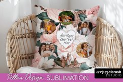 Family Photo Frame Pillow Sublimation - Floral Pillow Cover Product Image 1