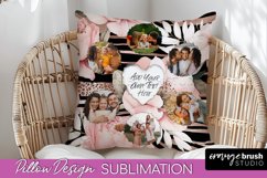 Family Photo Frame Pillow Sublimation - Floral Pillow Cover Product Image 1