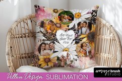 Family Photo Frame Pillow Sublimation - Floral Pillow Cover Product Image 1