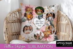 Family Photo Frame Pillow Sublimation - Floral Pillow Cover Product Image 1