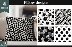 Black Dot Pillow PNG bold black pillow sublimation Product Image 1