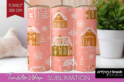 Pink Christmas Tumbler Wrap - Coquette Xmas Tumbler PNG Product Image 1