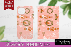 Pink Christmas Phone Case PNG - Coquette Xmas Case PNG Product Image 1