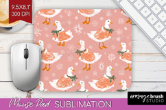 Pink Christmas Mouse Pad Sublimation - Coquette Xmas PNG Product Image 1