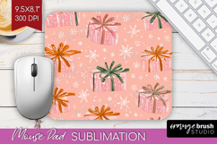 Pink Christmas Mouse Pad Sublimation - Coquette Xmas PNG Product Image 1