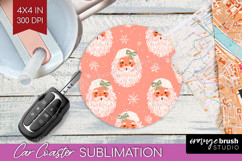 Pink Christmas Car Coaster - Coquette Xmas Coaster PNG Product Image 1