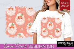 Pink Christmas Square Tshirt Background - Coquette Xmas PNG Product Image 1