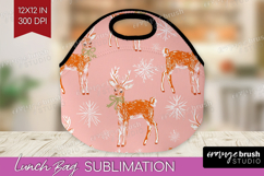 Pink Christmas Lunch Bag - Coquette Xmas Lunch Bug PNG Product Image 1