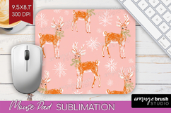 Pink Christmas Mouse Pad Sublimation - Coquette Xmas PNG Product Image 1