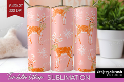 Pink Christmas Tumbler Wrap - Coquette Xmas Tumbler PNG Product Image 1
